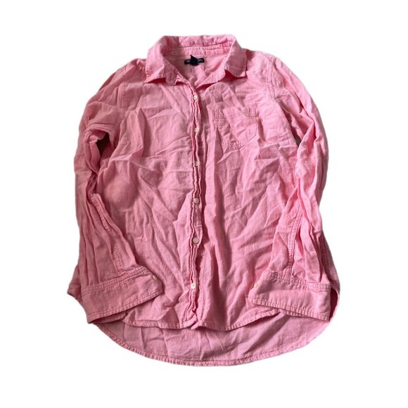 Gap boyfriend fit orange long sleeve button down size small - Picture 1 of 4